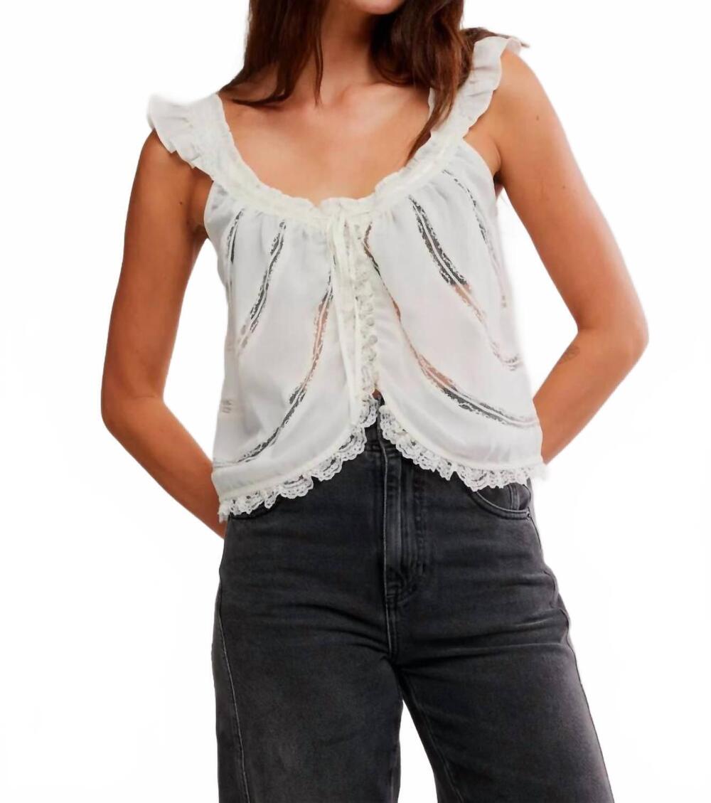 NEW FREE PEOPLE mabel tank in white